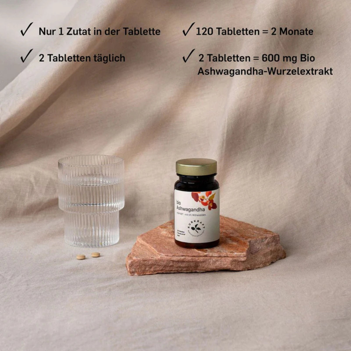 Bio Ashwagandha KSM-66 120 Tabletten