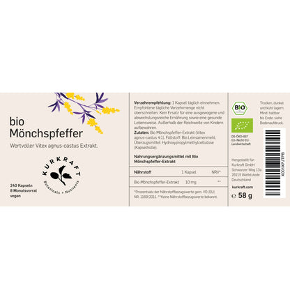 Bio Mönchspfeffer Extrakt 240 Kapseln