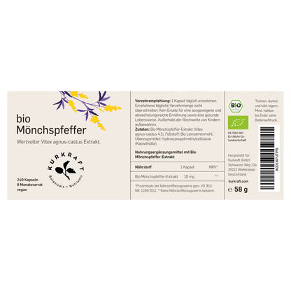 Bio Mönchspfeffer Extrakt 240 Kapseln
